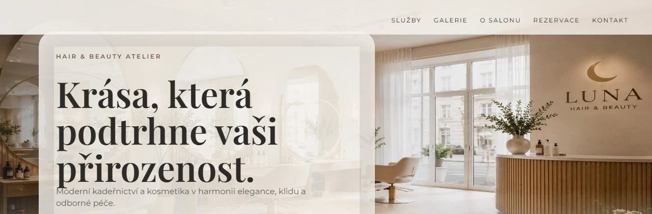 LUNA Hair & Beauty – ukázkový web