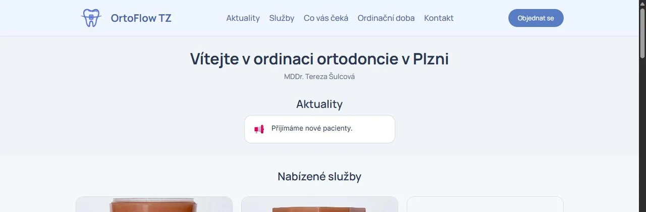 OrtoFlow TZ – web ordinace ortodoncie