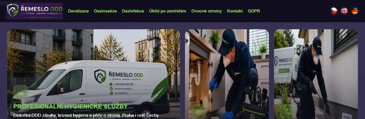 Ukázka dokončeného webu Řemeslo DDD